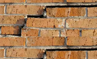 Brick wall with serious structural damage in Las Vegas, NV